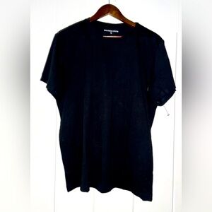 Dolorem Ipsum Graphic Back Stripe Men Cotton Tee Shirt Size L Modern Soft Comfy‎